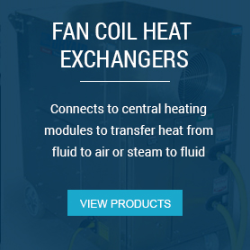 Heat Exchangers - Connects to central heating modules to transfer heat from fluid to air or steam to fluid